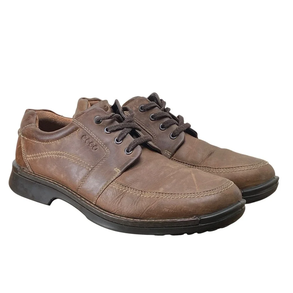 Ecco‎ Fusion Seawalker Brown Leather Oxford Shoes Men's Size EU 44 US 10-10.5